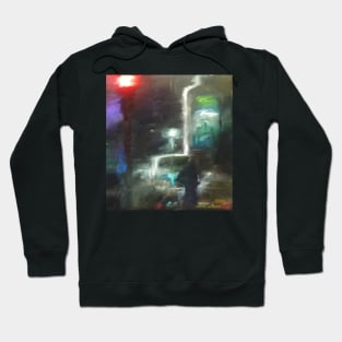 Abstract winter melbourne cityscape Hoodie